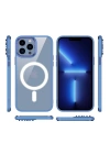 Apple iPhone 13 Pro Max Kılıf Wireless Şarj Özellikli Zore Krom M-safe Silikon Kapak