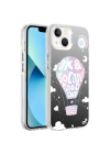 Apple iPhone 14 Kılıf Desenli Zore Silver Sert Kapak