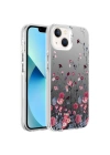 Apple iPhone 14 Kılıf Desenli Zore Silver Sert Kapak