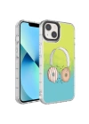 Apple iPhone 14 Kılıf Kamera Korumalı Renkli Desenli Sert Silikon Zore Korn Kapak