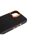 Apple iPhone 14 Kılıf M-safe Şarj Özellikli Karbon Fiber Görünümlü Zore Kamp Kapak