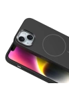 Apple iPhone 14 Kılıf M-Safe Şarj Özellikli Metal Kamera Çerçeveli Zore Edi Silikon Kapak