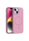 Apple iPhone 14 Kılıf M-Safe Şarj Özellikli Metal Kamera Çerçeveli Zore Edi Silikon Kapak