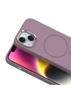 Apple iPhone 14 Kılıf M-Safe Şarj Özellikli Metal Kamera Çerçeveli Zore Edi Silikon Kapak