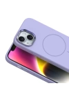 Apple iPhone 14 Kılıf M-Safe Şarj Özellikli Metal Kamera Çerçeveli Zore Edi Silikon Kapak