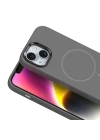 Apple iPhone 14 Kılıf M-Safe Şarj Özellikli Metal Kamera Çerçeveli Zore Edi Silikon Kapak