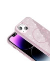 Apple iPhone 14 Kılıf M-safe Şarj Özellikli Parlayan Simli Zore Okso Kapak