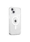 Apple iPhone 14 Kılıf M-safe Şarj Özellikli Şeffaf Sert PC Zore Embos Kapak
