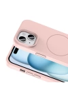Apple iPhone 14 Kılıf M-safe Şarj Özellikli Sıvı Teknolojili Silinebilir Sert Zore Kivi Kapak