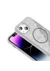 Apple iPhone 14 Kılıf M-safe Şarj Özellikli Parlayan Simli Zore Okso Kapak