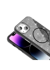 Apple iPhone 14 Kılıf M-safe Şarj Özellikli Parlayan Simli Zore Okso Kapak
