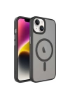 Apple iPhone 14 Kılıf Mat Arka Yüzey Wireless Şarj Özellikli Zore Flet M-safe Kapak