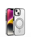 Apple iPhone 14 Kılıf Pırlanta Taş Tasarımlı M-safe Şarj Özellikli Zore Karetta Silikon Kapak
