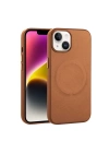 Apple iPhone 14 Kılıf PU Deri M-safe Wireless Şarj Özellikli Zore Derix Kapak