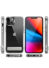 Apple iPhone 14 Kılıf Standlı Şeffaf Silikon Zore L-Stand Kapak