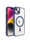 Apple iPhone 14 Kılıf Wireless Şarj Özellikli Zore Krom M-safe Silikon Kapak