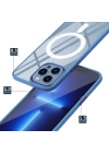 Apple iPhone 14 Kılıf Wireless Şarj Özellikli Zore Krom M-safe Silikon Kapak