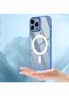 Apple iPhone 14 Kılıf Wireless Şarj Özellikli Zore Krom M-safe Silikon Kapak