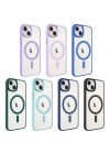 Apple iPhone 14 Kılıf Wireless Şarj Özellikli Zore Krom M-safe Silikon Kapak