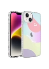 Apple iPhone 14 Plus Kılıf Airbag Kenarlı Renkli Desenli Silikon Zore Elegans Kapak
