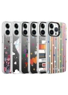 Apple iPhone 14 Pro Kılıf Desenli Zore Silver Sert Kapak