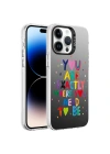 Apple iPhone 14 Pro Kılıf Desenli Zore Silver Sert Kapak