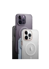 Apple iPhone 14 Pro Kılıf M-safe Şarj Özellikli Buzlu Sert PC Zore Tuval Kapak