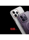 Apple iPhone 14 Pro Kılıf M-safe Şarj Özellikli Buzlu Sert PC Zore Tuval Kapak