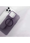 Apple iPhone 14 Pro Kılıf M-safe Şarj Özellikli Buzlu Sert PC Zore Tuval Kapak