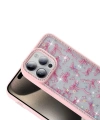 Apple iPhone 14 Pro Kılıf Taşlı ve Simli Tasarım Zore Azra Kapak