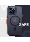 Apple iPhone 14 Pro Kılıf Wireless Şarj Özellikli Zore Hibrit M-safe Kapak