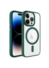 Apple iPhone 14 Pro Kılıf Wireless Şarj Özellikli Zore Krom M-safe Silikon Kapak