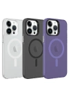 Apple iPhone 14 Pro Kılıf Zore M-safe Şarj Özellikli Buzlu Transparan C-Pro Sert Kapak