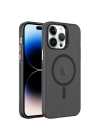 Apple iPhone 14 Pro Kılıf Zore M-safe Şarj Özellikli Buzlu Transparan C-Pro Sert Kapak