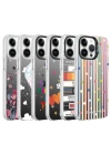 Apple iPhone 14 Pro Max Kılıf Desenli Zore Silver Sert Kapak