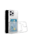 Apple iPhone 14 Pro Max Kılıf Kartlıklı Şeffaf Zore Setra Clear Silikon Kapak
