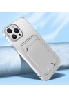 Apple iPhone 14 Pro Max Kılıf Kartlıklı Şeffaf Zore Setra Clear Silikon Kapak