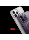 Apple iPhone 14 Pro Max Kılıf M-safe Şarj Özellikli Buzlu Sert PC Zore Tuval Kapak
