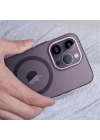 Apple iPhone 14 Pro Max Kılıf M-safe Şarj Özellikli Buzlu Sert PC Zore Tuval Kapak