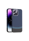 Apple iPhone 14 Pro Max Kılıf M-safe Şarj Özellikli Karbon Fiber Görünümlü Zore Gros Kapak