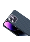 Apple iPhone 14 Pro Max Kılıf M-safe Şarj Özellikli Karbon Fiber Görünümlü Zore Gros Kapak