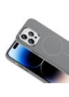 Apple iPhone 14 Pro Max Kılıf M-Safe Şarj Özellikli Metal Kamera Çerçeveli Zore Edi Silikon Kapak