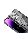 Apple iPhone 14 Pro Max Kılıf M-safe Şarj Özellikli Parlayan Simli Zore Okso Kapak