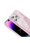 Apple iPhone 14 Pro Max Kılıf M-safe Şarj Özellikli Parlayan Simli Zore Okso Kapak