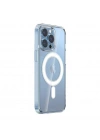 Apple iPhone 14 Pro Max Kılıf M-safe Şarj Özellikli Şeffaf Sert PC Zore Embos Kapak