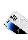 Apple iPhone 14 Pro Max Kılıf M-Safe Şarj Özellikli Şeffaf Zore Folk Sert Kapak