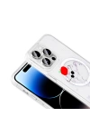Apple iPhone 14 Pro Max Kılıf M-Safe Şarj Özellikli Şeffaf Zore Folk Sert Kapak