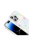 Apple iPhone 14 Pro Max Kılıf M-Safe Şarj Özellikli Şeffaf Zore Folk Sert Kapak