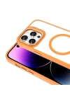 Apple iPhone 14 Pro Max Kılıf M-safe Şarj Özellikli Standlı Zore M-safe Klon Lensli Kapak