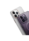 Apple iPhone 14 Pro Max Kılıf M-safe Şarj Özellikli Buzlu Sert PC Zore Tuval Kapak